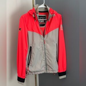 Superdry Sport Stormbreaker Neon Pink and Gray Jacket